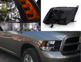 Coolstuffguru Compatible with Dodge Ram 1500 2500 3500 Black Housing Headlights Amber Reflector