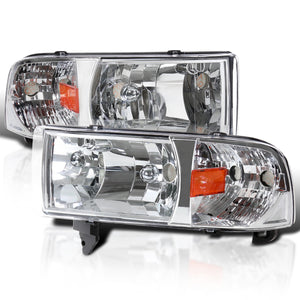 Coolstuffguru Compatible with Dodge Ram Ws St Lt 1500 2500 3500 Headlights Chrome