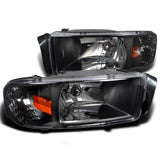 Coolstuffguru Compatible with Dodge Ram Ws St Lt 1500 2500 3500 Headlights Black