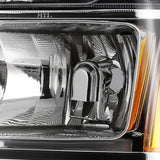 Coolstuffguru Compatible with GMC Sierra 1500/2500/3500HD Denali Chrome Headlights+Amber Reflector