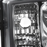 Coolstuffguru Compatible with GMC Sierra 1500/2500/3500HD Denali Black Headlights+Amber Reflector