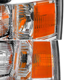 Coolstuffguru Compatible with Chevy Silverado 1500/2500/3500 HD Chrome Headlights Pair Left+Right