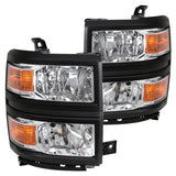 Coolstuffguru Compatible with Chevy Silverado 1500 Clear Replacement Headlights Head Lights Lamps Left+Right