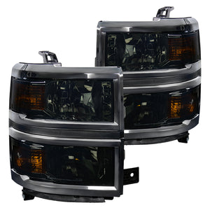 Coolstuffguru Compatible with Chevy Silverado 1500 Smoked Amber Corner Headlights Signal Lamps Smoke