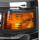 Coolstuffguru Compatible with Chevy Silverado 1500 Black Headlights+Red/Clear LED Tail Lights Rear Brake L