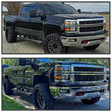 Coolstuffguru Compatible with Chevy Silverado 1500 Pickup Black Clear Headlights+Corner Signal Lamps