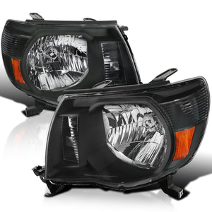 Coolstuffguru Compatible with Toyota Tacoma Oem Style Crystal Black Head Lights Lamps