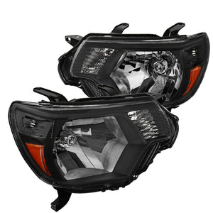 Coolstuffguru Compatible with Toyota Tacoma Black Headlights Headlamps Pickup Factory Replacement Left+Right