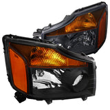 Coolstuffguru Compatible with Nissan Titan Pickup Armada Amber Black Diamond Headlights Pair