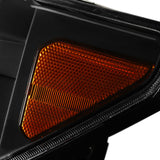 Coolstuffguru Compatible with Toyota Tundra Sequoia Crystal Black Headlights w/ Amber Reflector