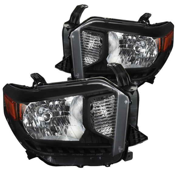 Coolstuffguru Compatible with Toyota Tundra Pickup JDM Black Replacement Headlights Headlamps Left+Right