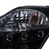 Coolstuffguru Compatible with Nissan 350Z Halo Glossy Piano Black Projector Headlight W/LED Lamps