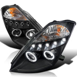 Coolstuffguru Compatible with Nissan 350Z LED Projector Headlight JDM Black