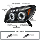 Coolstuffguru Compatible with Toyota 4Runner Black Led Halo Projector Head Lights