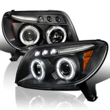 Coolstuffguru Compatible with Toyota 4Runner Black Led Halo Projector Head Lights