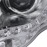 Coolstuffguru Compatible with Audi A4 Crystal Chrome R8 LED Strip Projector Headlights Pair