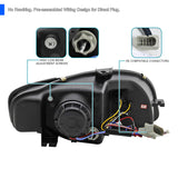 Coolstuffguru Compatible with Audi A4 Crystal Black Projector Headlights With New BMW Style LED Strip