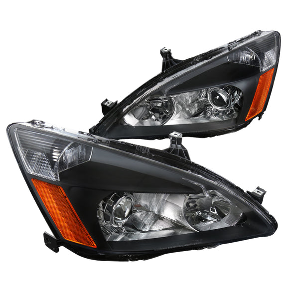 Coolstuffguru Compatible with Honda Accord Projector Headlights Retro Style Black Replacement L+R