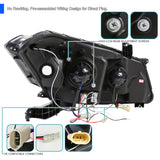 Coolstuffguru Compatible with Honda Accord Dual Halo Led Black 2Dr Coupe Projector Headlights