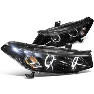 Coolstuffguru Compatible with Honda Accord Dual Halo Led Glossy Black 2Dr Coupe Projector Headlights