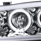 Coolstuffguru Compatible with Honda Accord Chrome Clear Led Projector Halo Head Lights