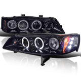 Coolstuffguru Compatible with Honda Accord Dual Halo Led Glossy Black Projector Headlights