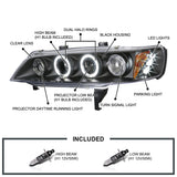 Coolstuffguru Compatible with Honda Accord Black Led Halo Projector Head Lights