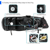 Coolstuffguru Compatible with Honda Accord Dual Halo Led Glossy Black Projector Headlights