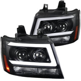 Coolstuffguru Compatible with Chevy Avalanche Tahoe Suburban LED Bar Black Projector Headlights