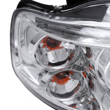 Coolstuffguru Compatible with Chevy Aveo Aveo5 4Dr Chrome Clear LED Halo Projector Head Lights