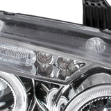 Coolstuffguru Compatible with Chevy Aveo Aveo5 4Dr Chrome Clear LED Halo Projector Head Lights