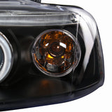 Coolstuffguru Compatible with Chevy Aveo Aveo5 4Dr Black LED Halo Projector Head Lights