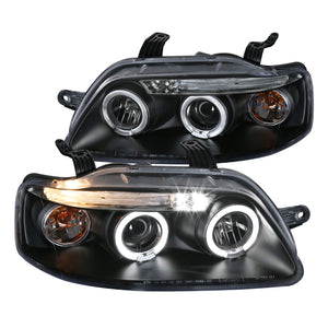 Coolstuffguru Compatible with Chevy Aveo Aveo5 4Dr Black LED Halo Projector Head Lights