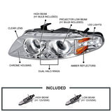 Coolstuffguru Compatible with Dodge Avenger Chrysler Sebring Coupe Chrome Clear Halo Led Projector Head Lights