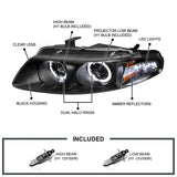 Coolstuffguru Compatible with Dodge Avenger Chrysler Sebring Coupe Black Halo Led Projector Head Lights