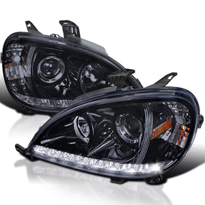 Coolstuffguru Compatible with Mercedes Benz W163 ML320/350/55 Glossy Black SMD LED Projector Headlights