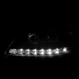 Coolstuffguru Compatible with Mercedes Benz W163 ML Class Black Projector Headlights w/ LED Strip