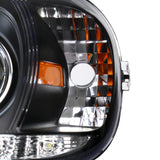 Coolstuffguru Compatible with Mercedes Benz W163 ML Class Black Projector Headlights w/ LED Strip