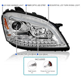 Coolstuffguru Projector Headlights LED Sequential Turn Signal Compatible with 2006-2008 Mercedes Benz ML Class W164