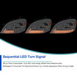 Coolstuffguru Projector Headlights LED Sequential Turn Signal Compatible with 2006-2008 Mercedes Benz ML Class W164