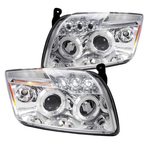 Coolstuffguru Compatible with Dodge Caliber Led Halo Chrome Clear Projector Head Lights