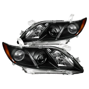 Coolstuffguru Compatible with Toyota Camry 4Dr Sedan JDM Crystal Black Projector Headlights Pair