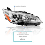 Coolstuffguru Compatible with Toyota Camry Clear Projector Headlight Replacement Right Lamp