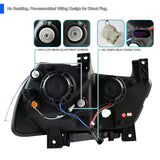 Coolstuffguru Compatible with Dodge Charger Black Dual Halo Projector Headlights+Clear Bumper Fog Lamps