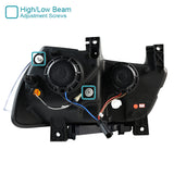 Coolstuffguru Compatible with Dodge Charger Jet Black Dual LED Tube Projector Headlights Pair