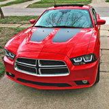 Coolstuffguru Compatible with Dodge Charger Euro Black Dual Halo LED Projector Headlights Pair