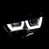 Coolstuffguru Compatible with Dodge Charger Euro Black Dual Halo LED Projector Headlights Pair