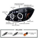 Coolstuffguru Compatible with Chevy Cobalt Halo Glossy Black Smoke Projector Head Lights