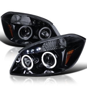 Coolstuffguru Compatible with Chevy Cobalt Halo Glossy Black Smoke Projector Head Lights