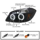 Coolstuffguru Compatible with Pontiac G5 Chevy Cobalt 2x Halo Led Black Projector Head Lights